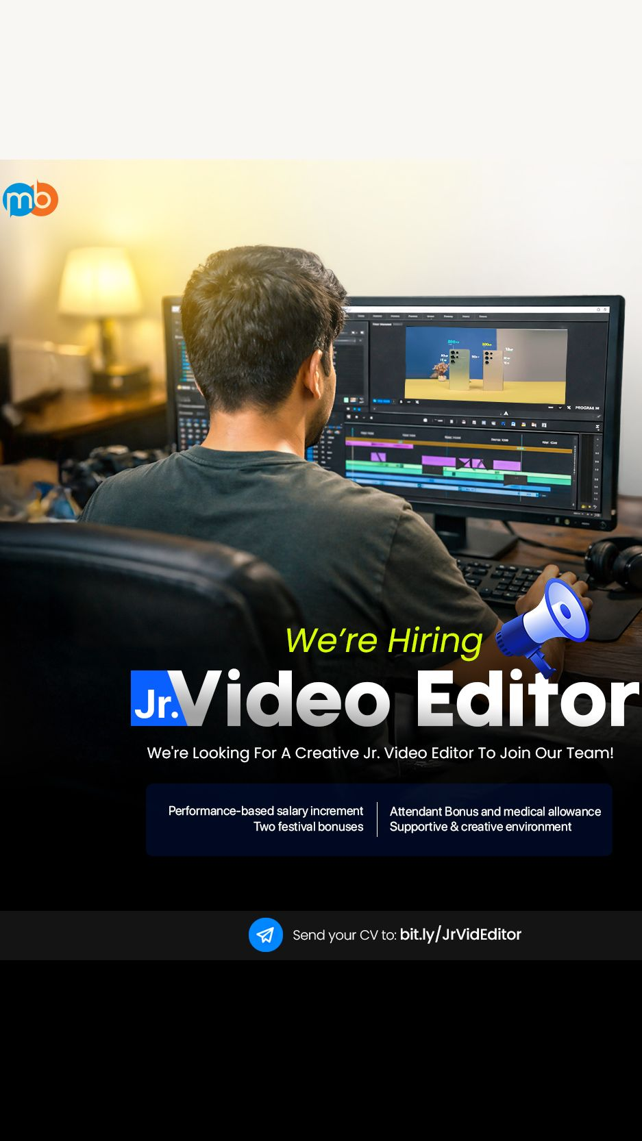 Mobile Buzz BD Facebook ad: Job Application: Jr. Video Editor - Mobile Buzz BD.