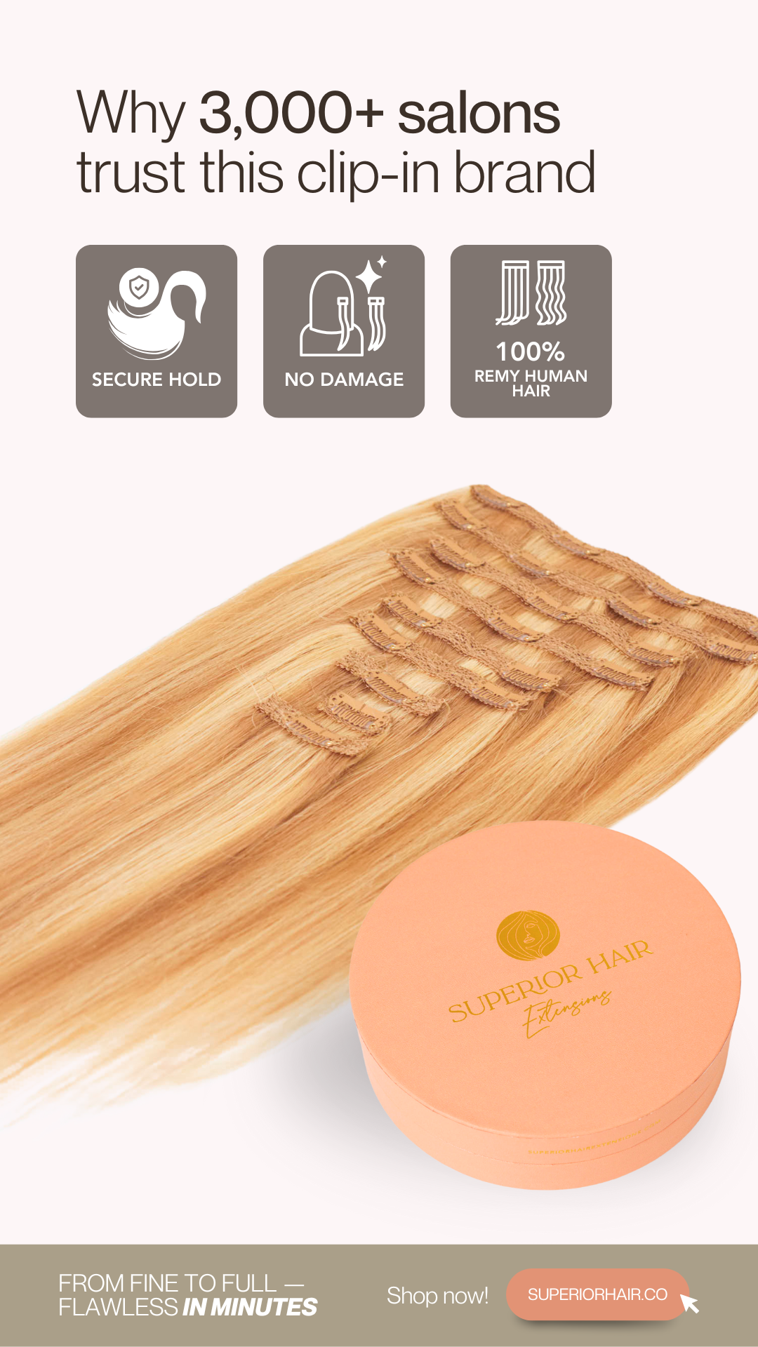 Superior Hair Extensions Facebook ad
