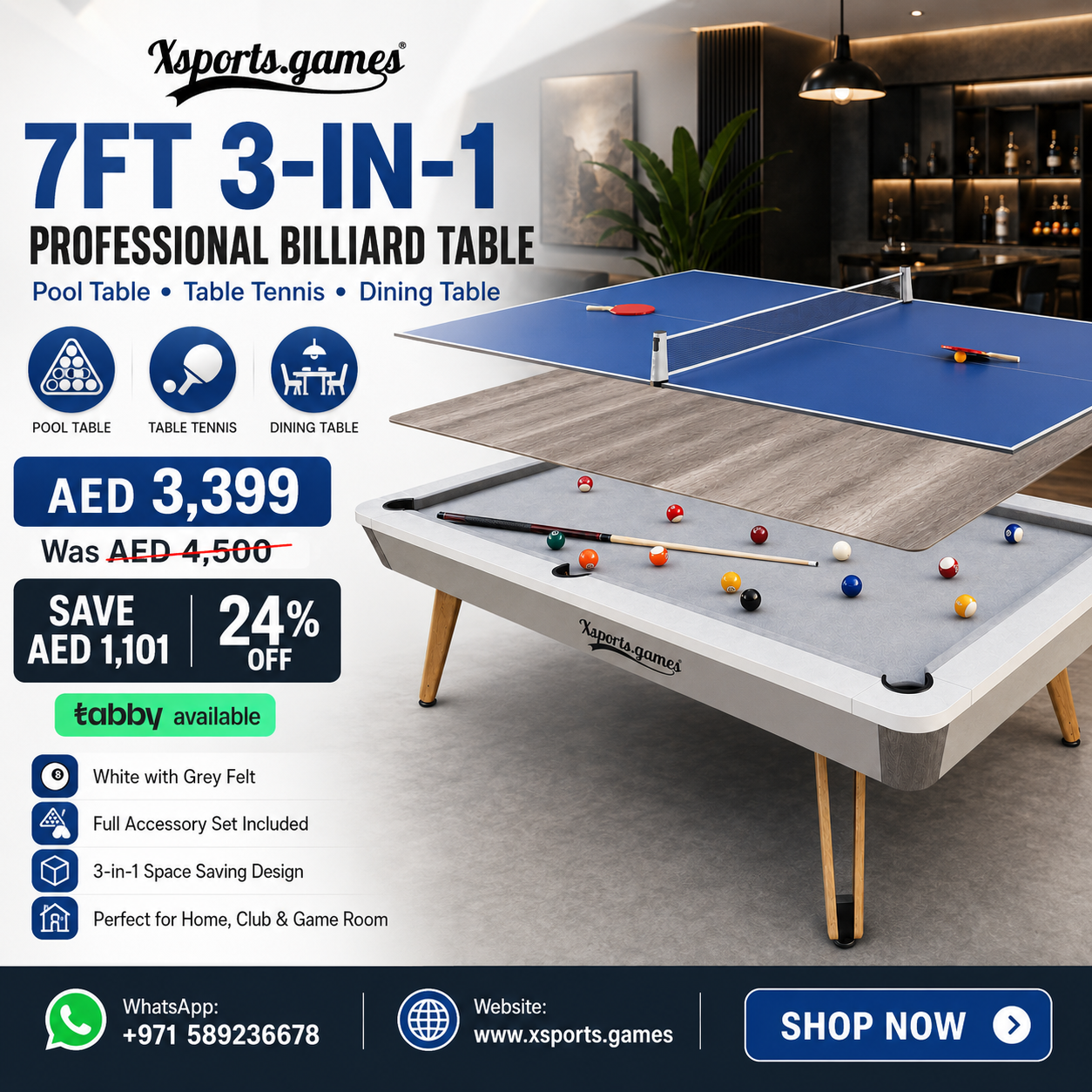 X-Sports Games Facebook ad: Billiard Table