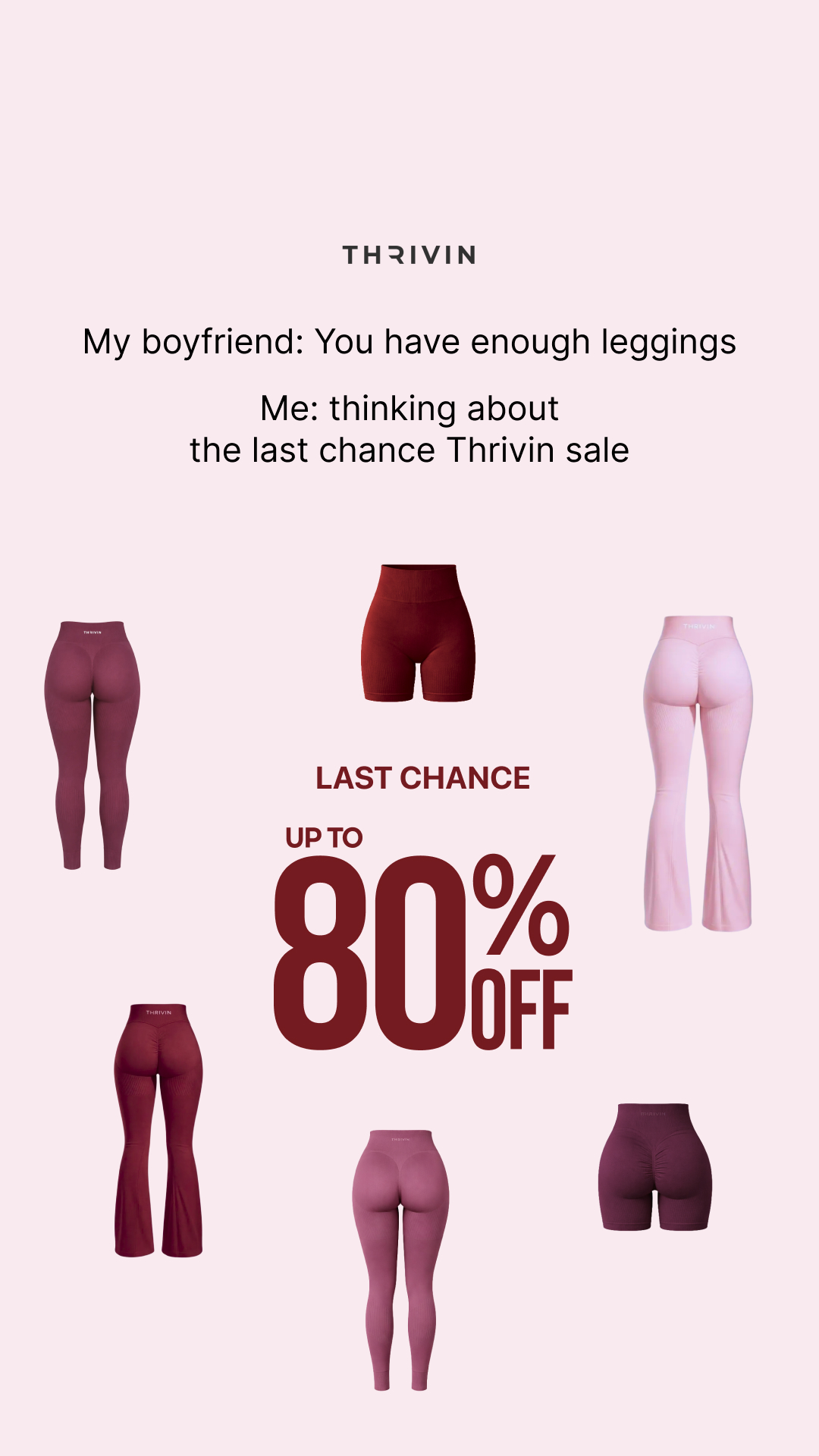 Thrivin Gymwear. Facebook ad