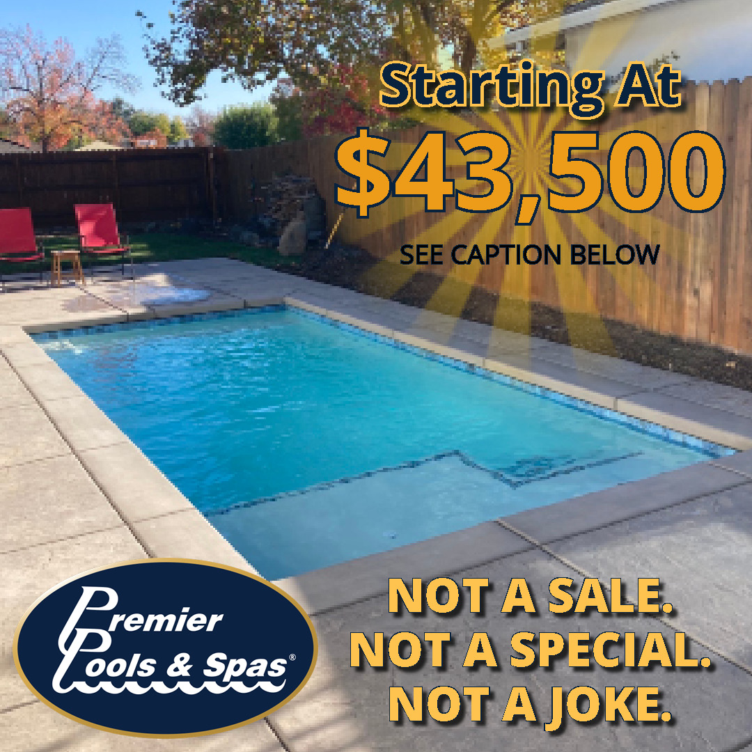 Premier Pools & Spas - Central Valley Facebook ad: Unbeatable Price for a Premier Pool