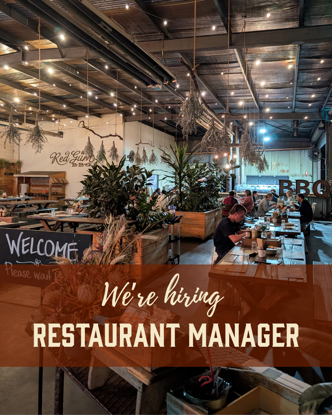 Red Gum BBQ Facebook ad: Restaurant Manager, Red Hill, Mornington Peninsula