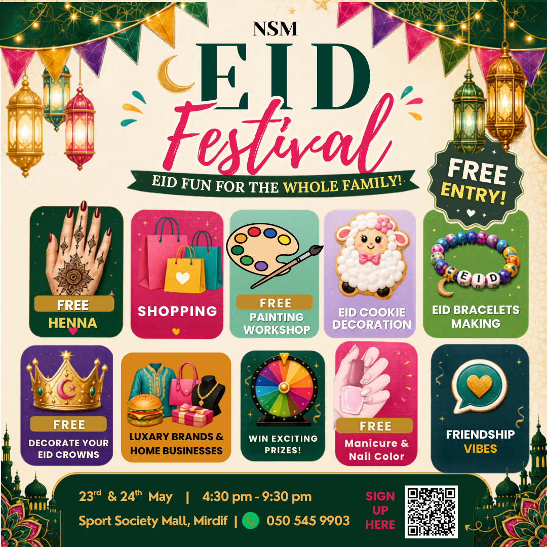 NSM Women In Business Facebook ad: FREE Eid Festival Dubai