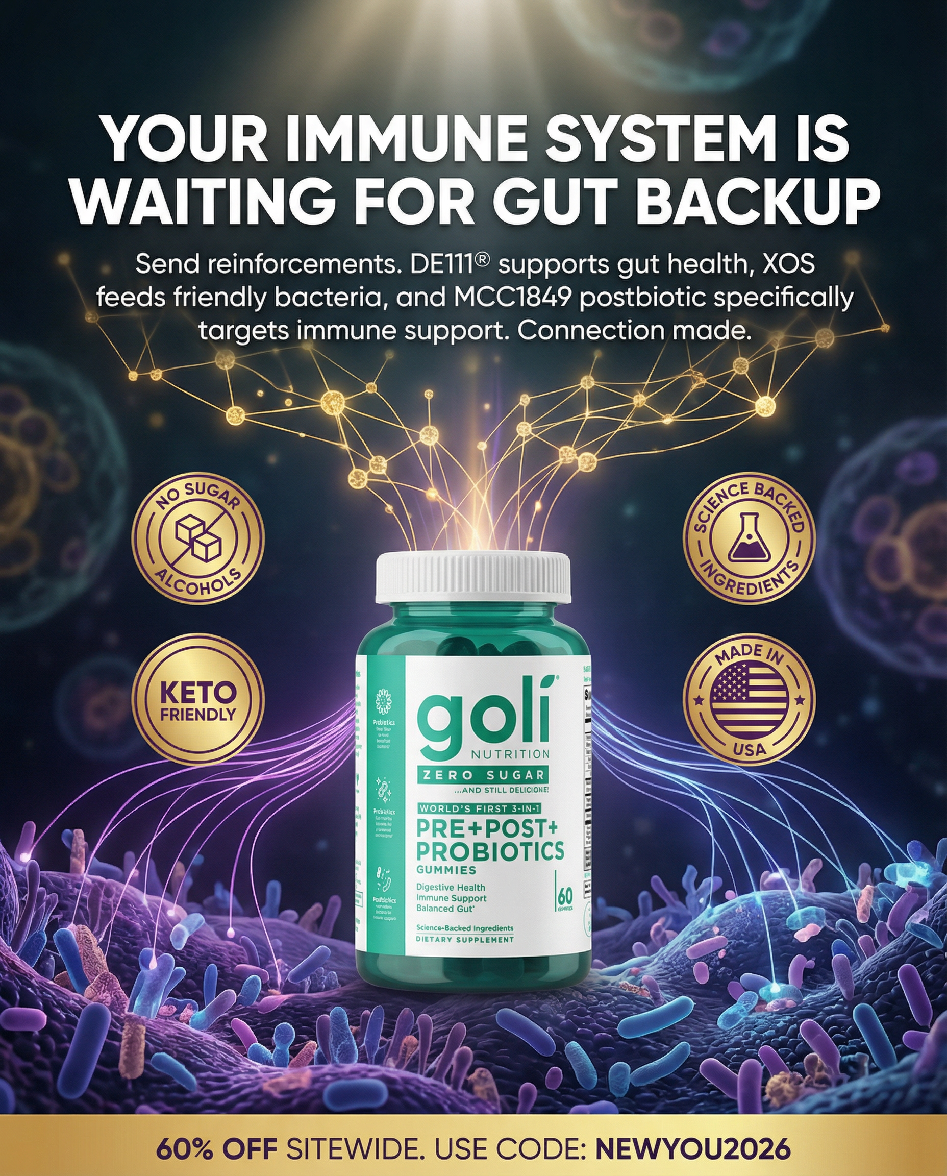 Goli Facebook ad: CODE: NEWYOU2026 - 60% OFF! Buy a Bundle Now! Free Shipping
