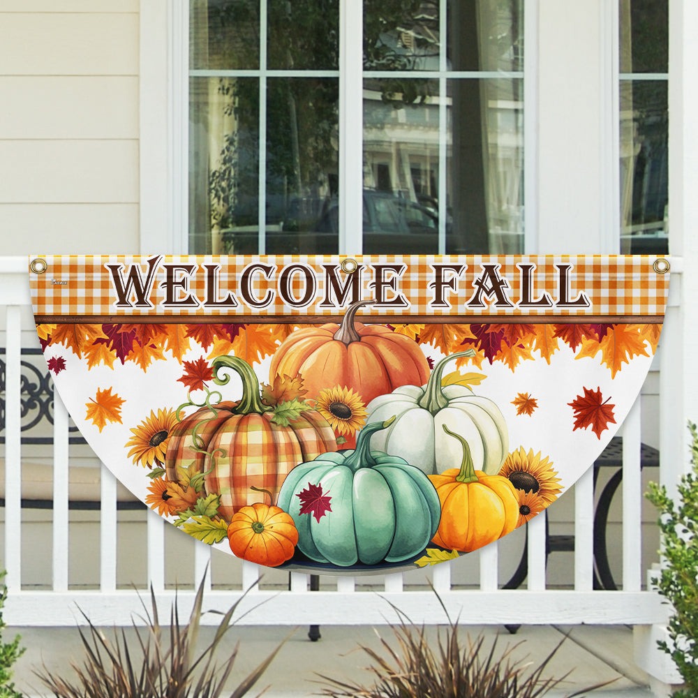 Flagwix.com Facebook ad: Pumpkins on the porch, warm coffee in hand…