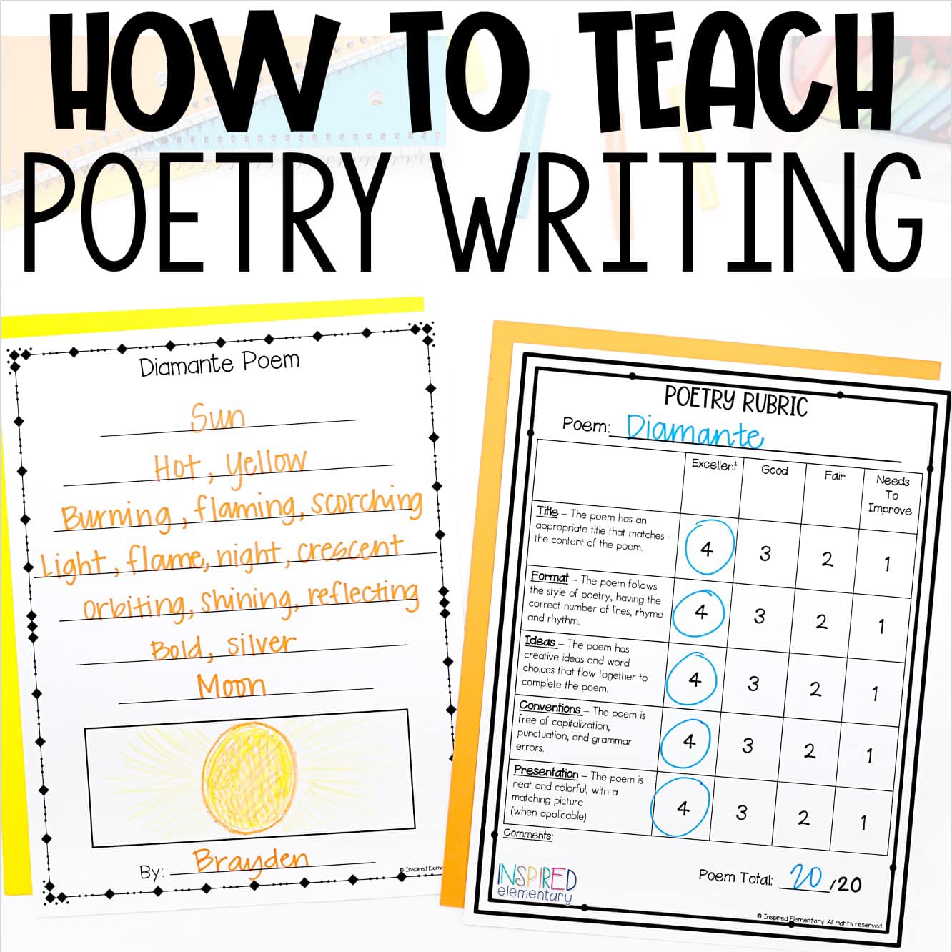 Inspired Elementary Facebook ad: Teach poetry writing with ease with this done-for-you…