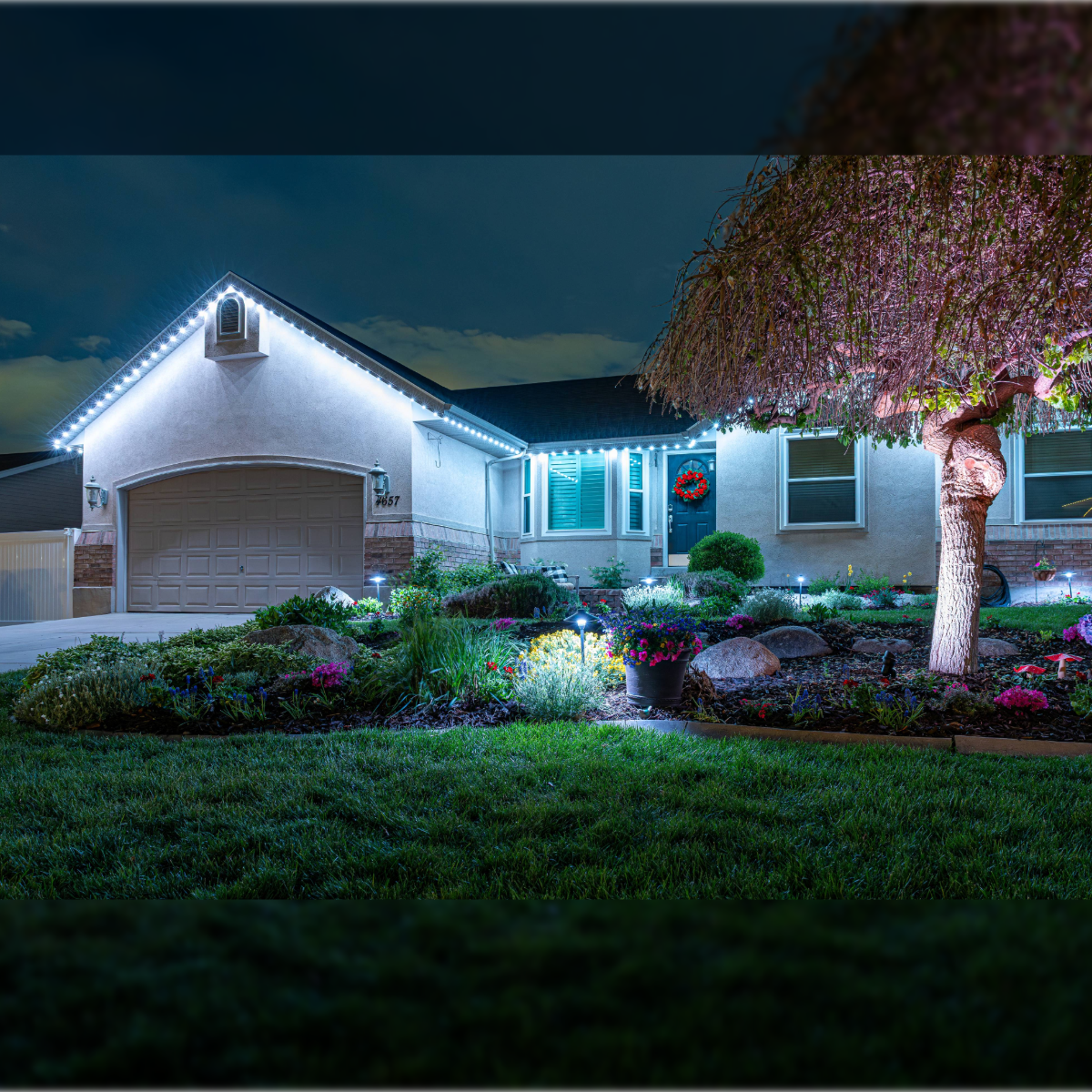 Buxmont Trimlight Facebook ad: Celebrate every holiday without hanging lights again.