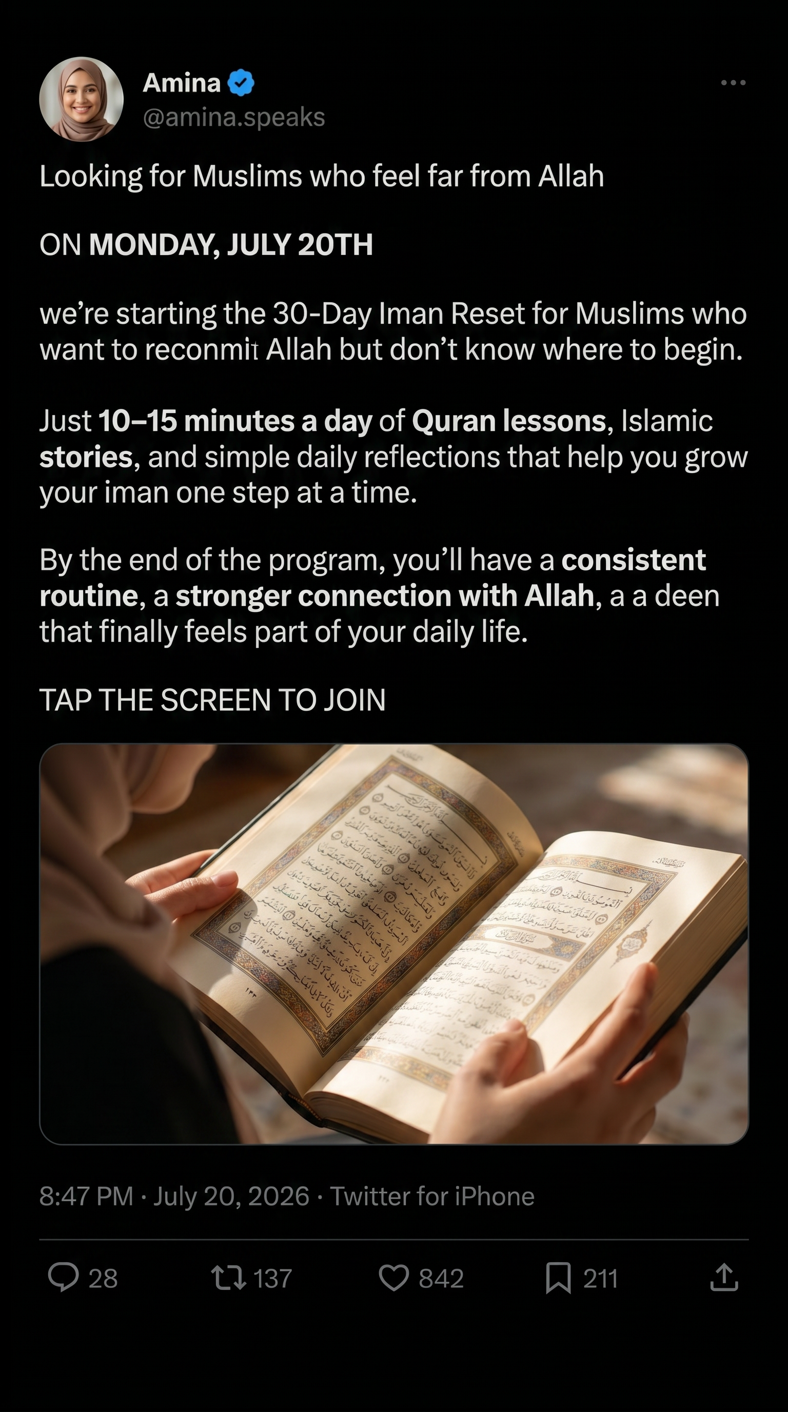 Imam Advice Daily Facebook ad