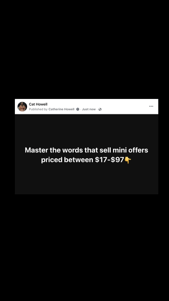 Cat Howell Facebook ad