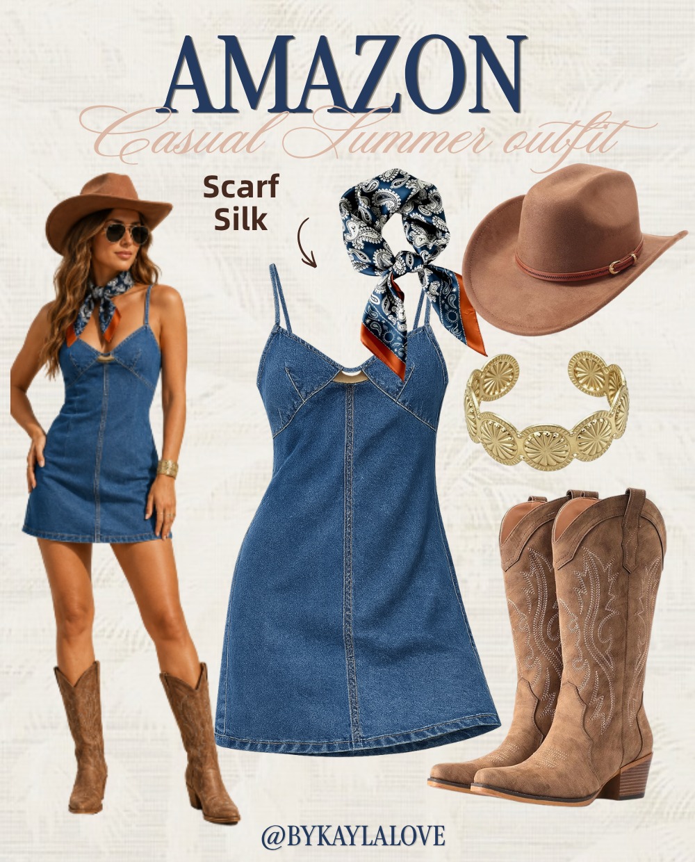 Kayla Love Facebook ad: This denim mini dress is giving effortless western…