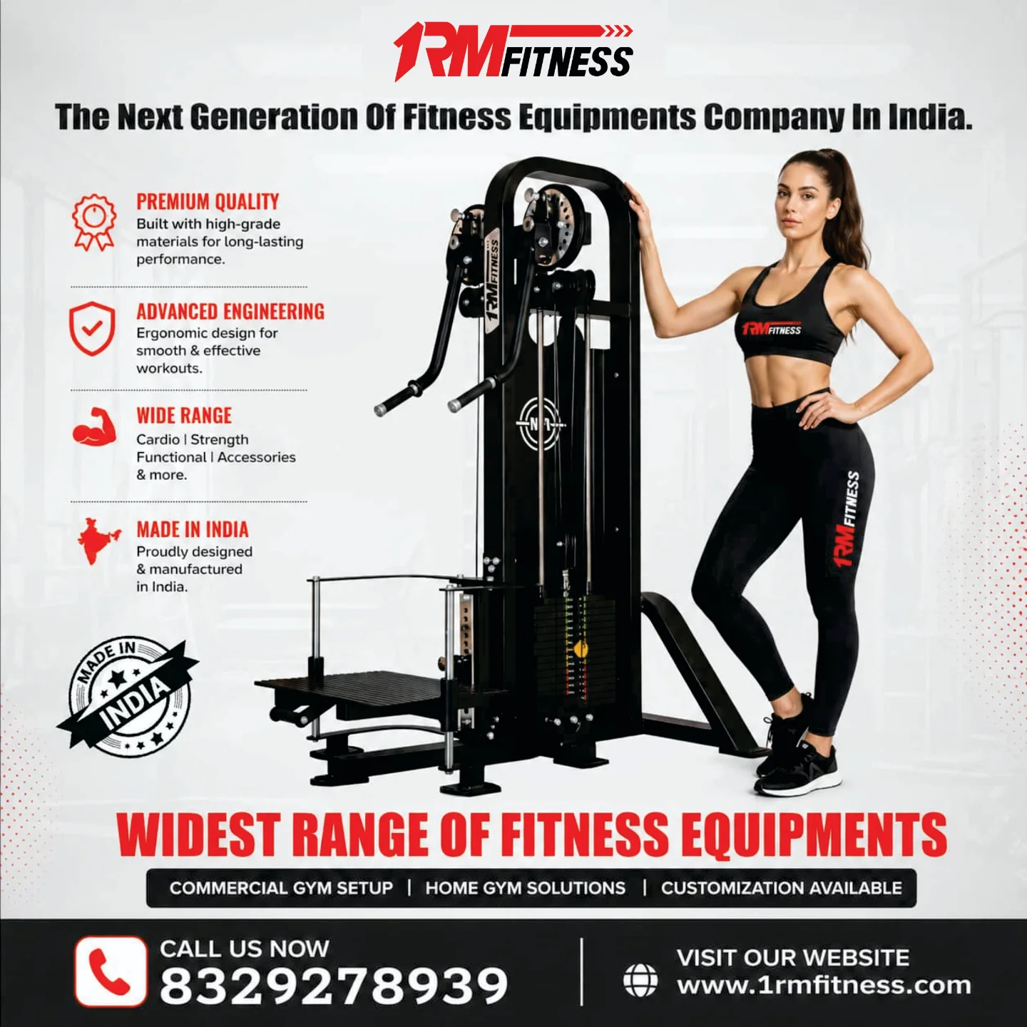 1RM Fitness Equipments Facebook ad: Upgrade your fitness business with 1RM FITNESS' premium…