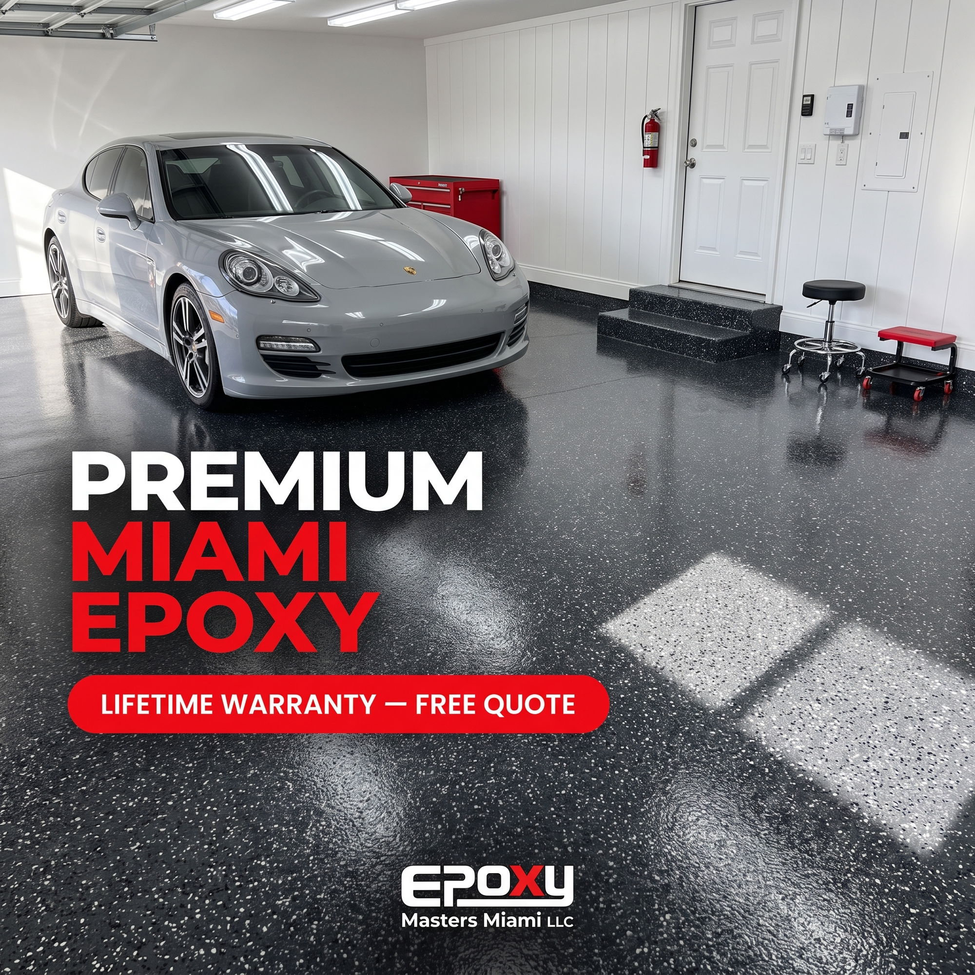 Epoxy masters miami Facebook ad: Premium epoxy. Built for Miami.