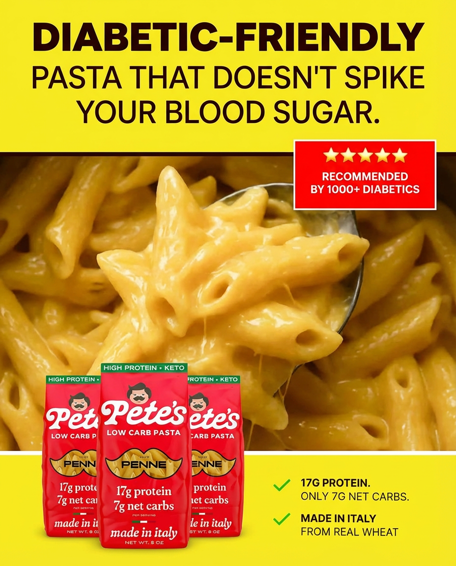 Pete's Pasta Facebook ad: Real Pasta. Real Protein.
