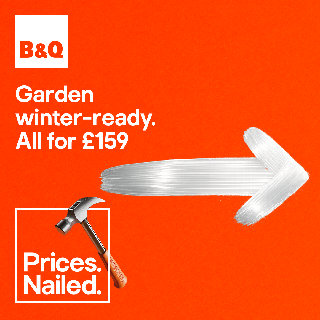 B&Q Facebook ad: Get more done for less, with Prices Nailed…