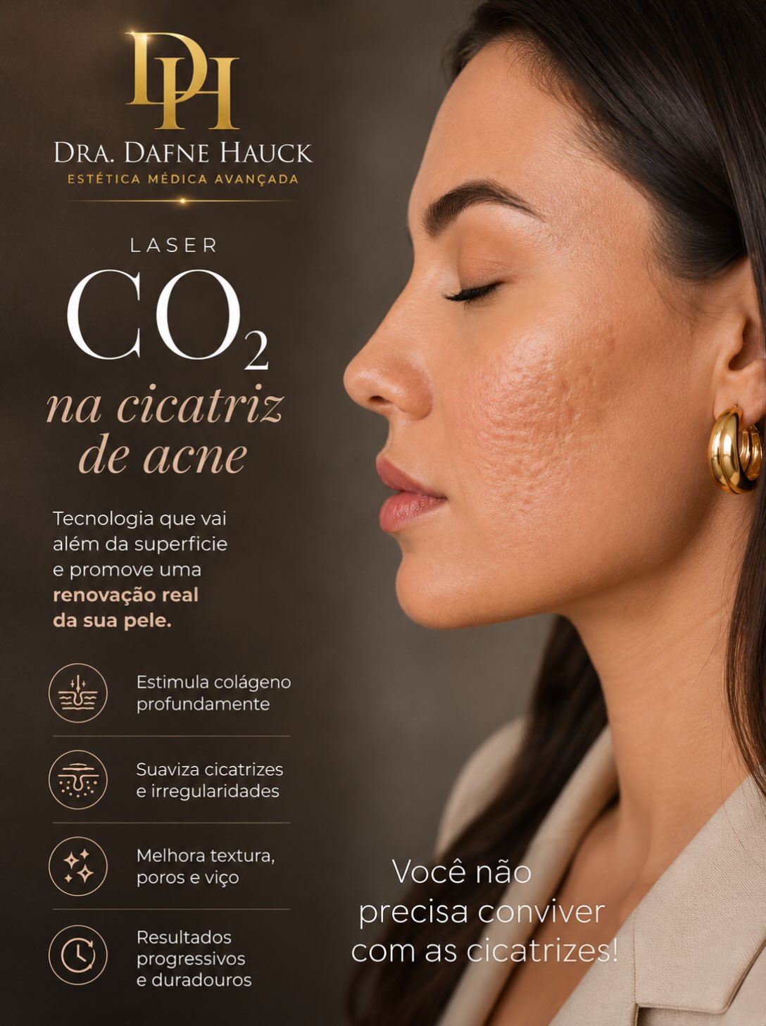 Dra Dafne Hauck Facebook ad: O Laser de CO₂ atua justamente onde cremes…