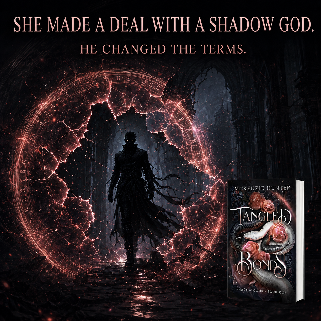 McKenzie Hunter Facebook ad: Marked by a curse. Claimed by a Shadow God.