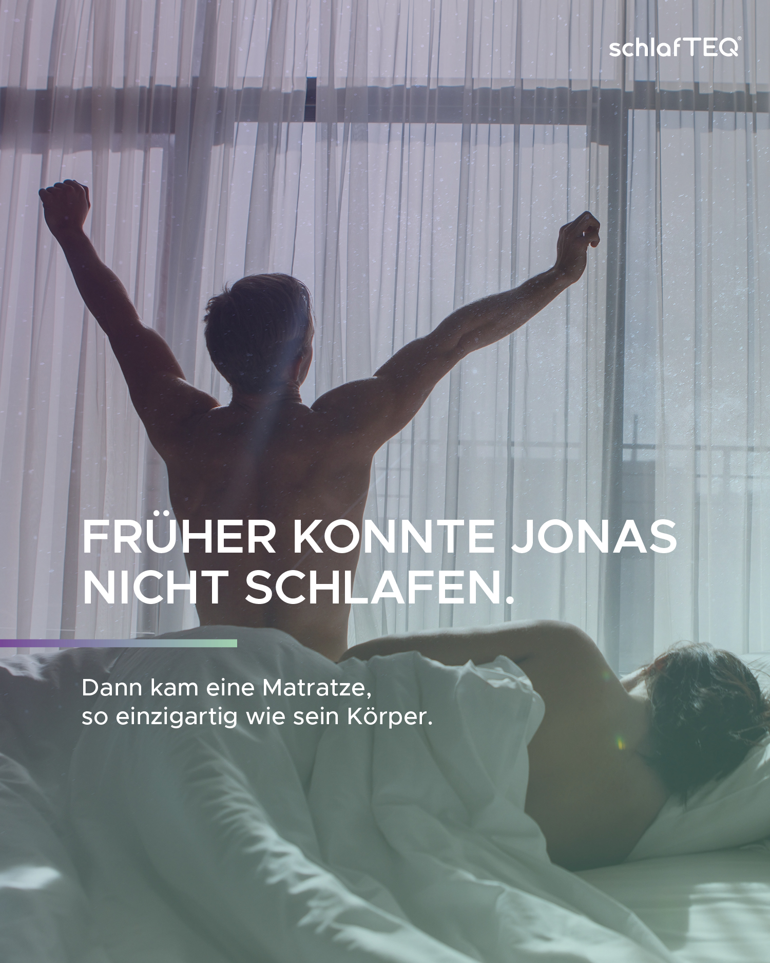 Schlafteq Würzburg Facebook ad: FRÜHER KONNTE JONAS NICHT SCHLAFEN.