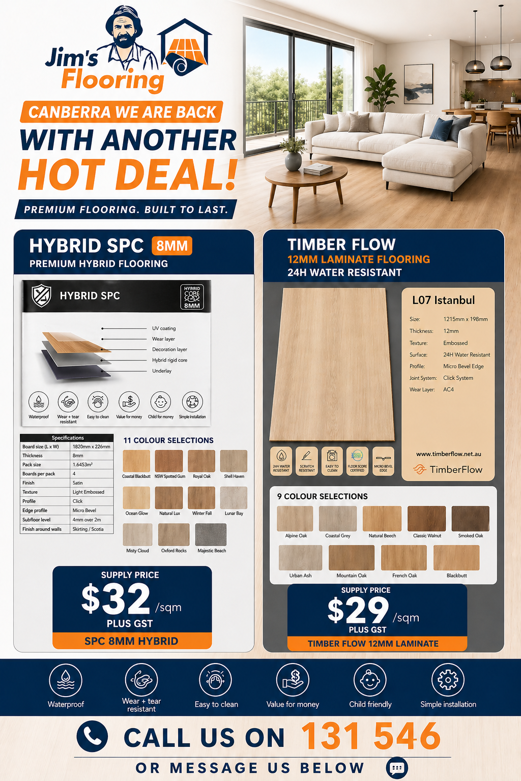 Jim's Flooring Canberra Facebook ad: Flooring Installation Canberra | Carpet, Hybrid, Timber &…
