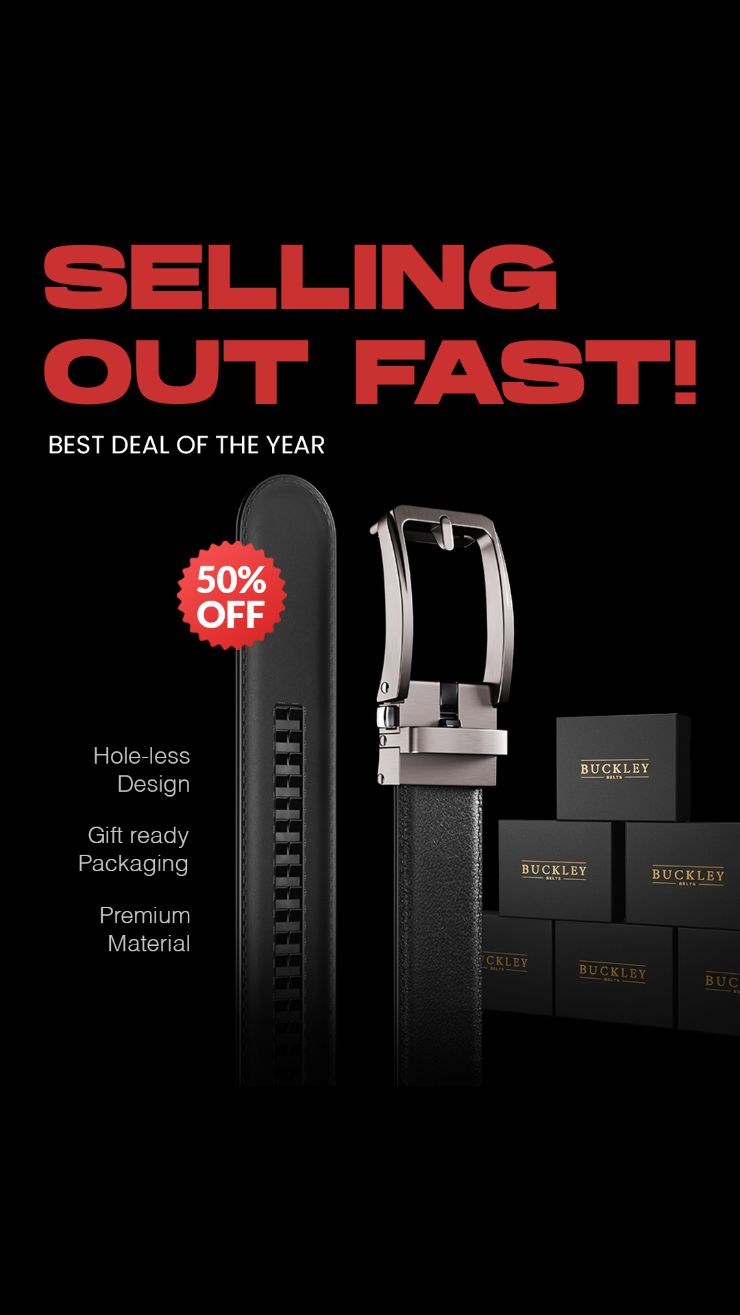 Buckley Belts Facebook ad