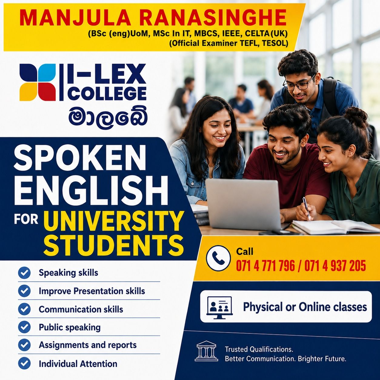 Manjula Ranasinghe Academy of English - I LeX English Academy for IELTS Facebook ad