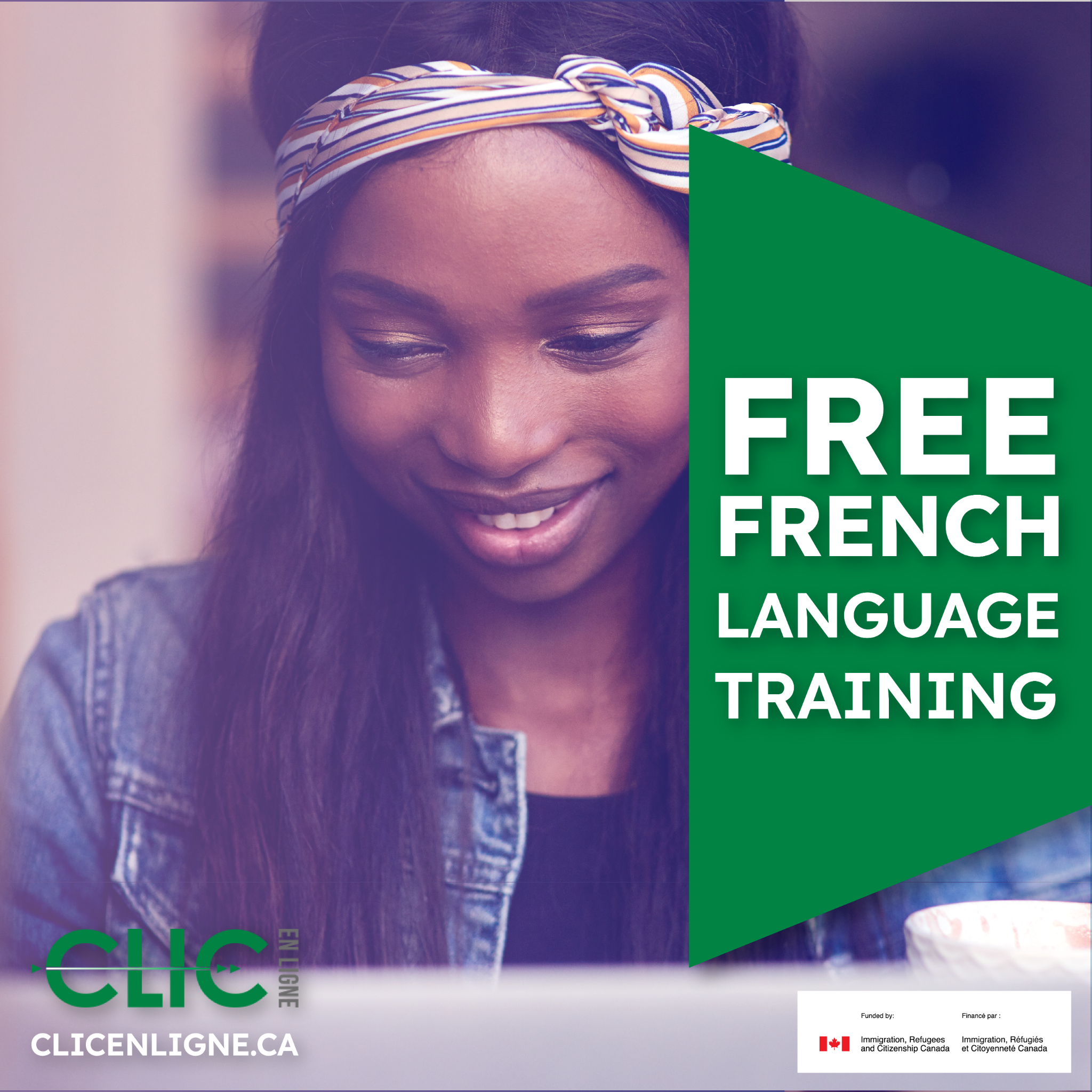 La Cité - Services aux communautés Facebook ad: With CLIC en ligne, newcomers to Canada can…