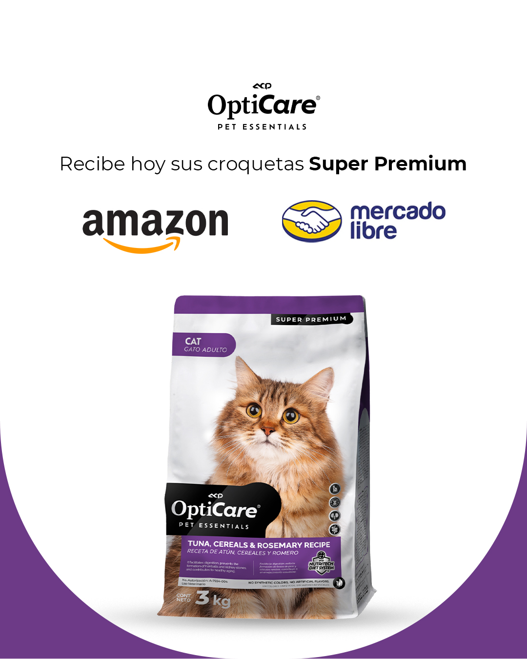 OptiCare Pet Essentials Facebook ad: Haz tu pedido por Amazon o Mercado Libre…