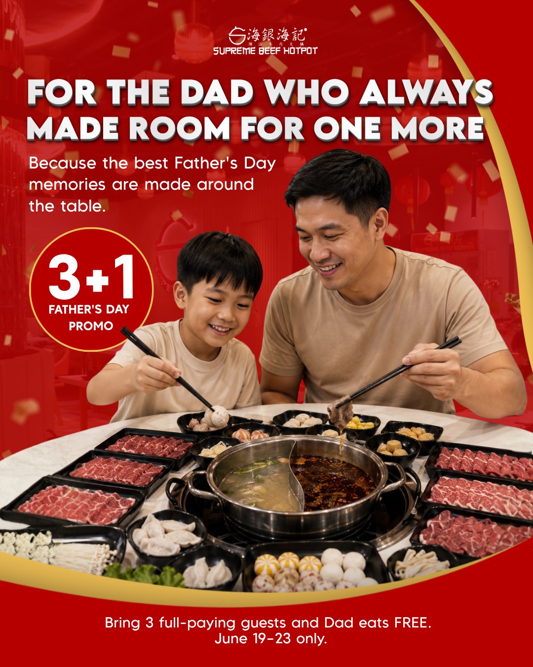 Supreme Beef Hotpot Plus - Greenhills Facebook ad: The best gift for Dad isn't another tie.