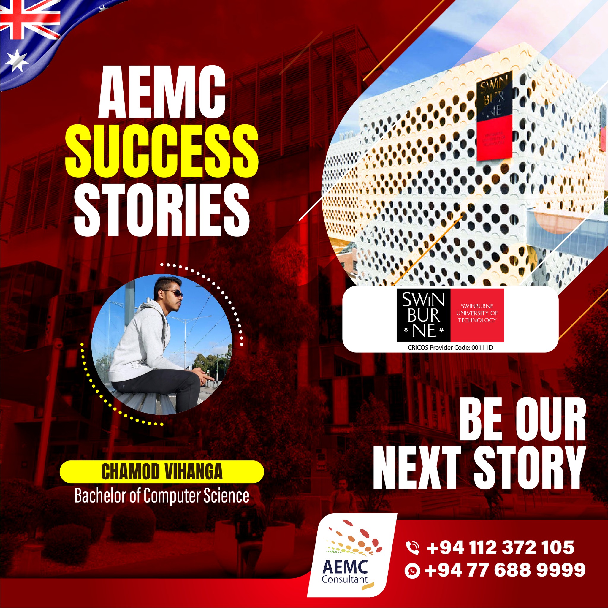 AEMC Global Facebook ad: AEMC Success stories.