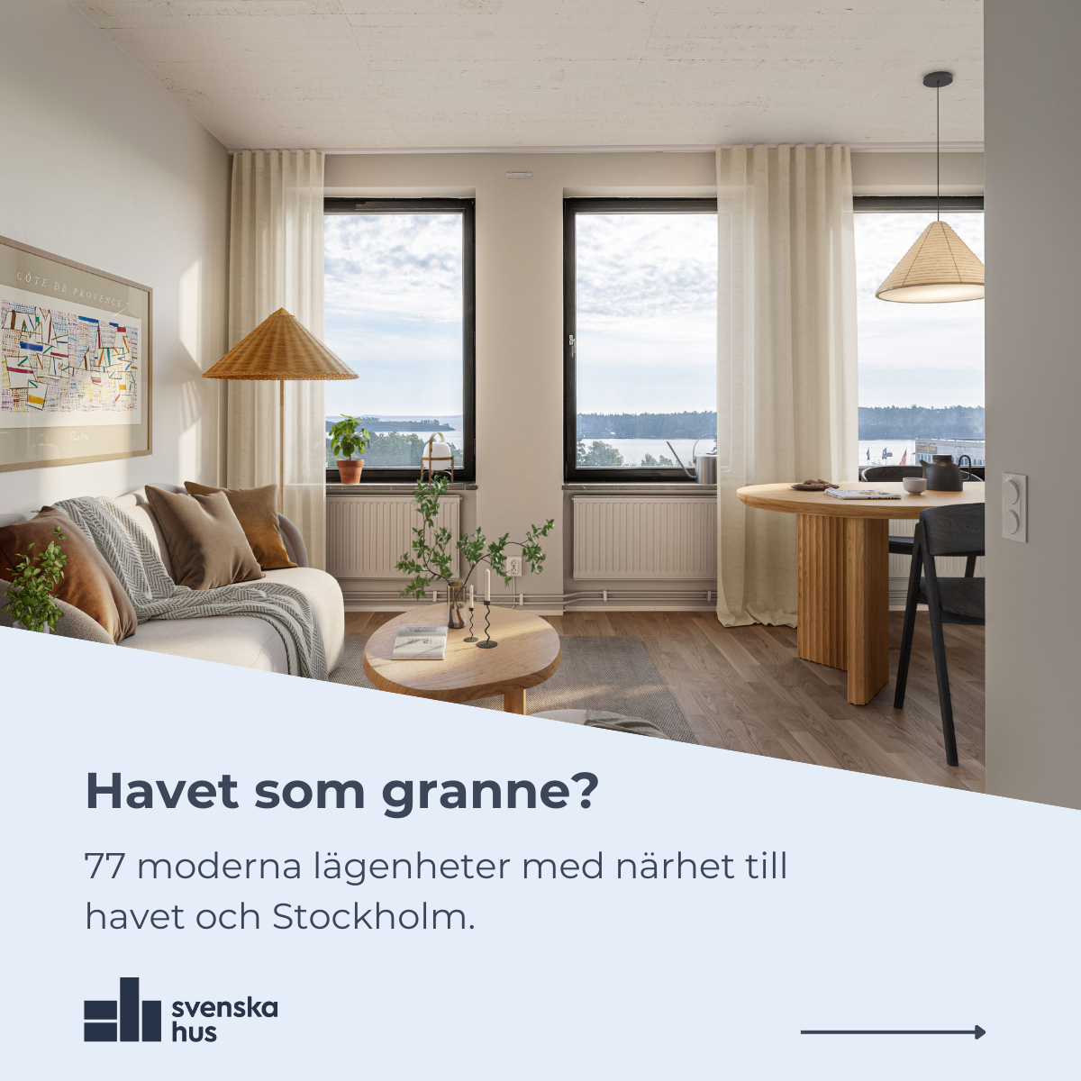 Svenska Hus AB Facebook ad: Ett enklare liv, Nära naturen.