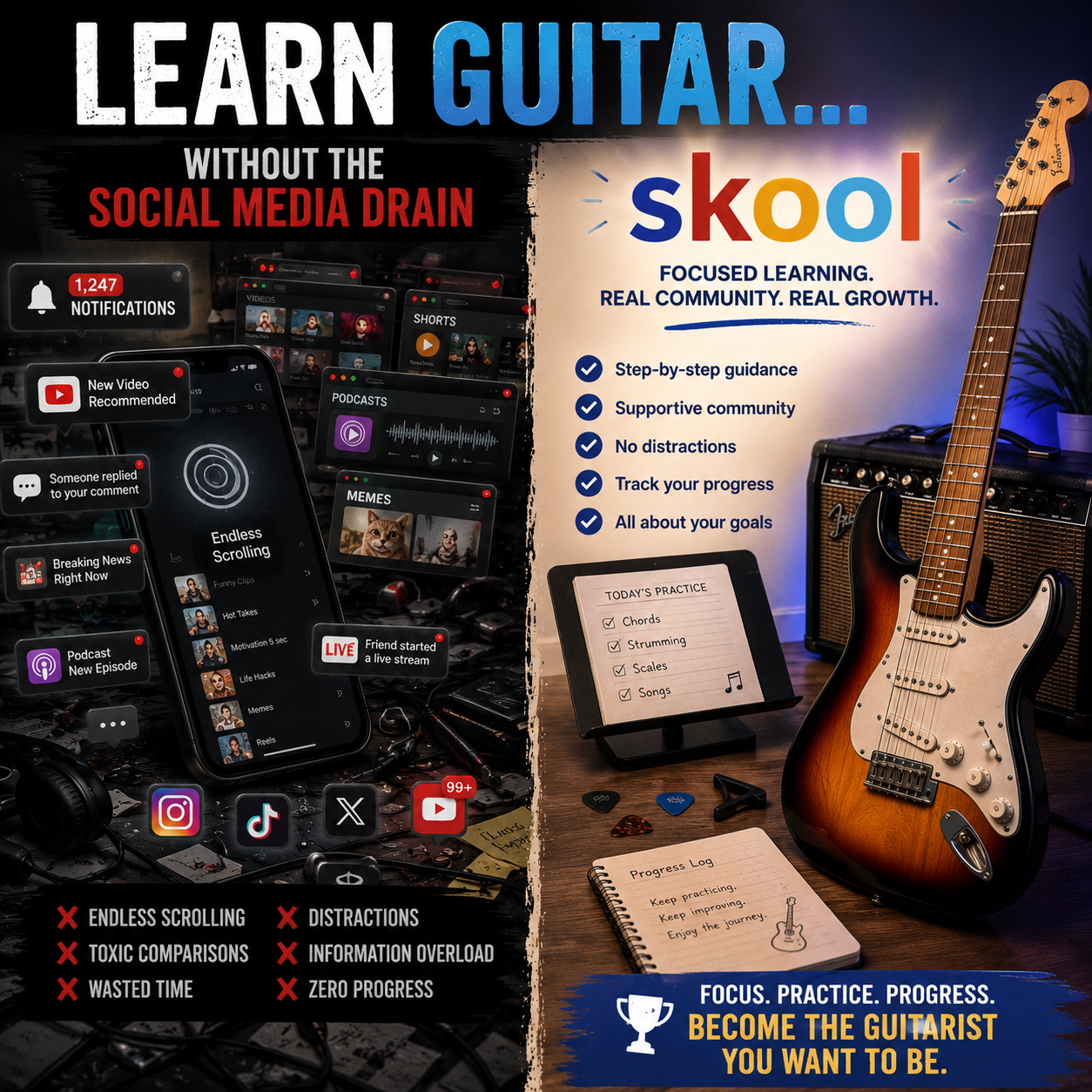 Skool Facebook ad