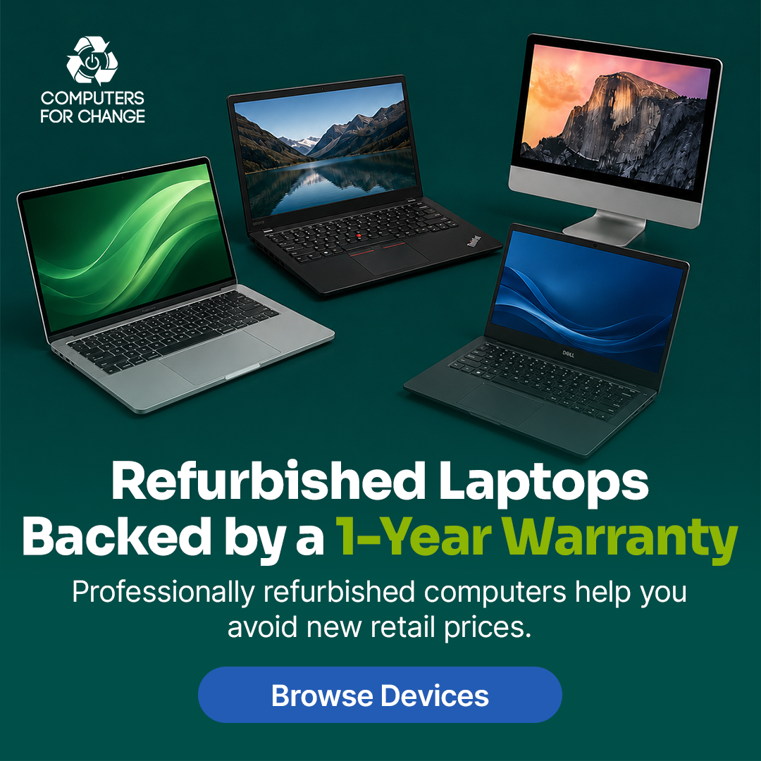 Computers For Change Facebook ad: Get More Value from Tech