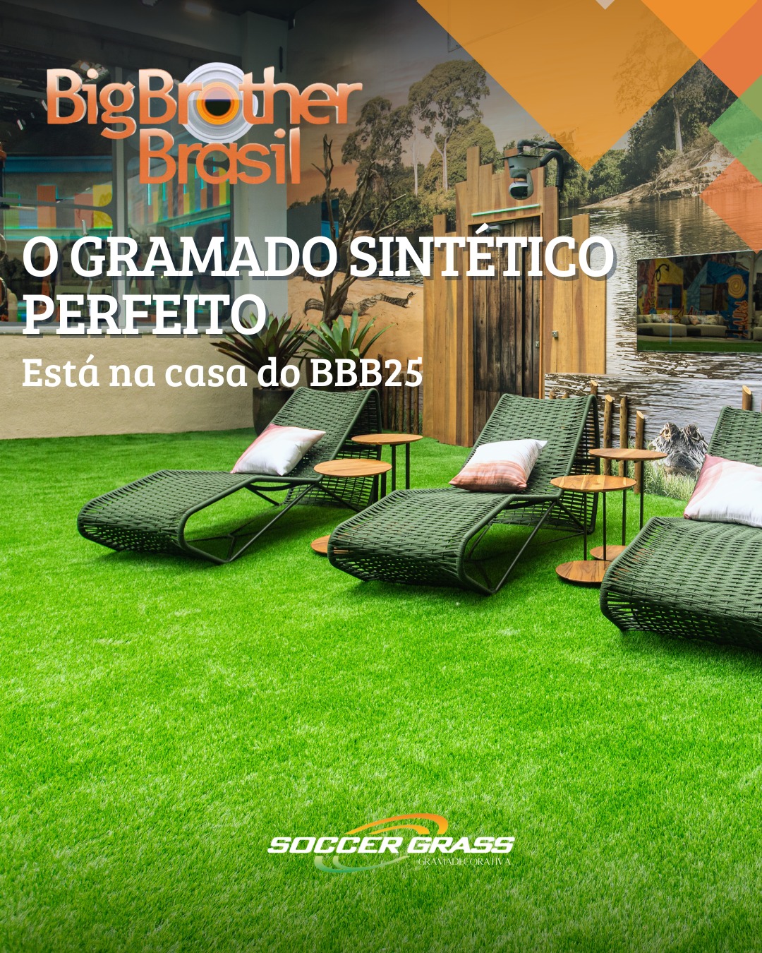 Grama Sintética Decorativa - Soccer Grass Facebook ad: A Soccer Grass já conquistou a casa BBB…