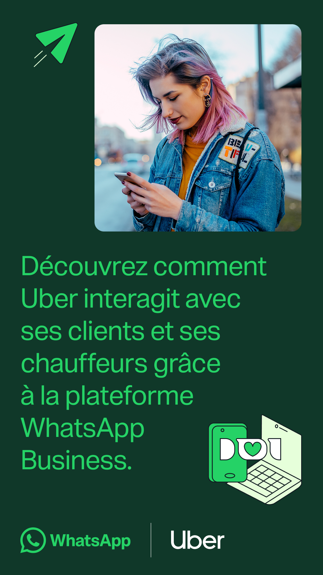 WhatsApp for Business Facebook ad: Comment Uber utilise WhatsApp