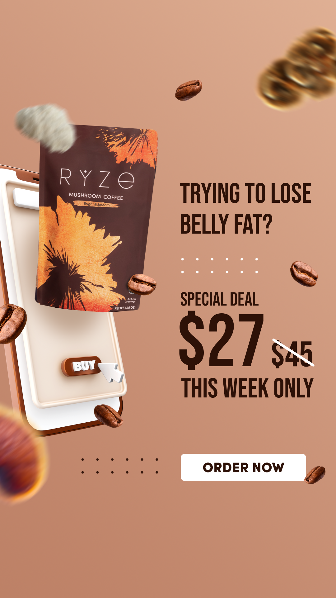 RYZE Superfoods Facebook ad