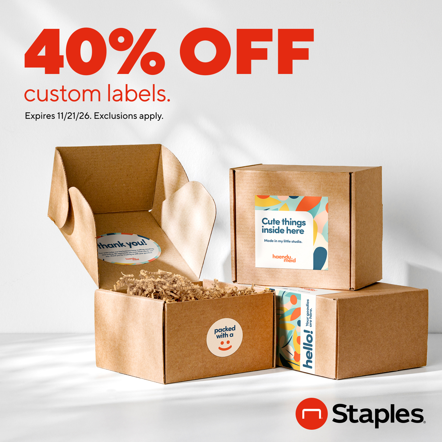 Staples Facebook ad: Stick with customers