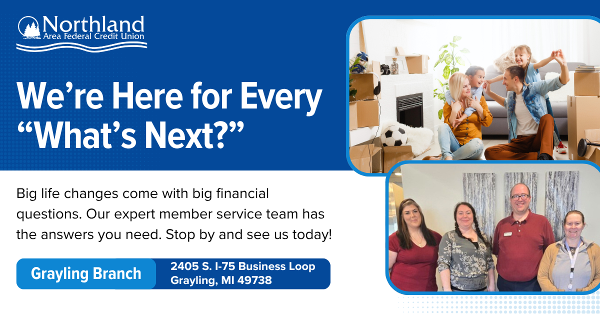 Northland Area Federal Credit Union Facebook ad: We're Here for You!