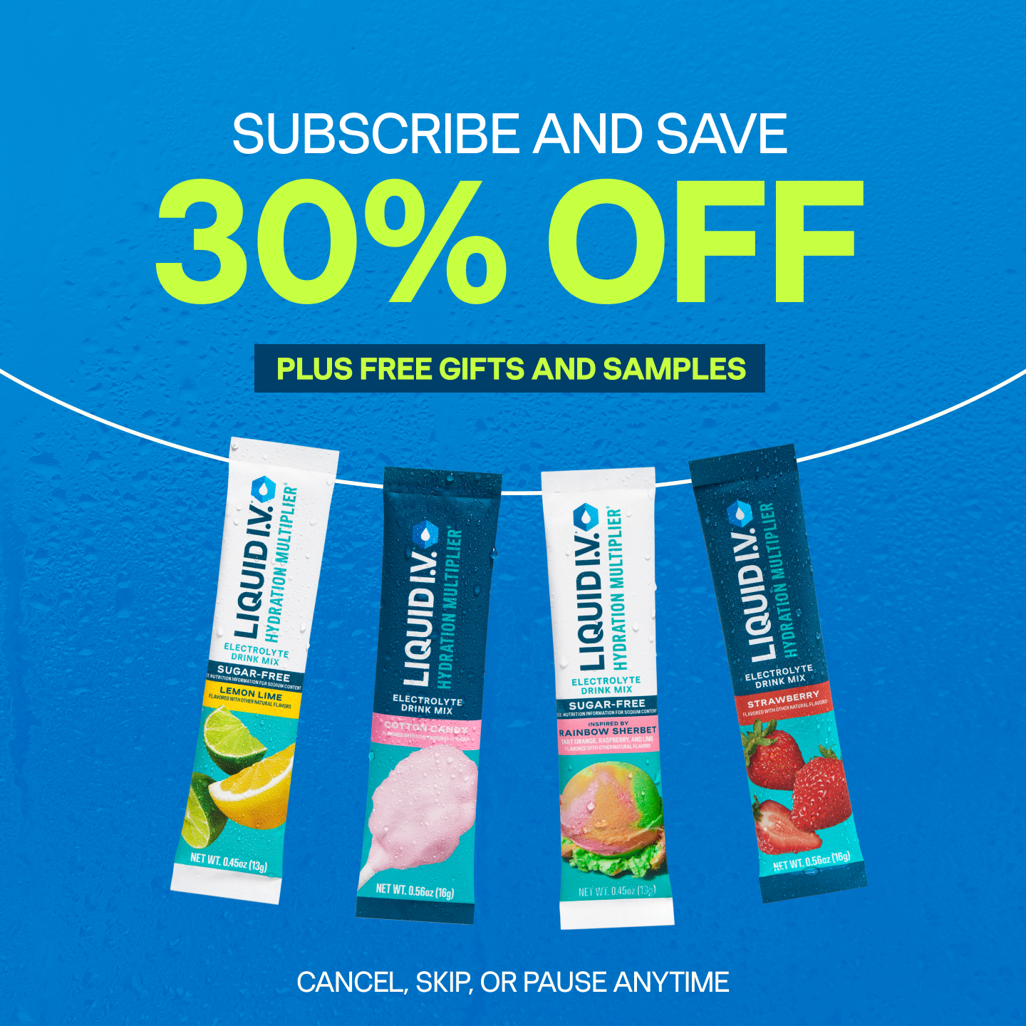 Liquid I.V. Facebook ad: Never Pay Full Price Again