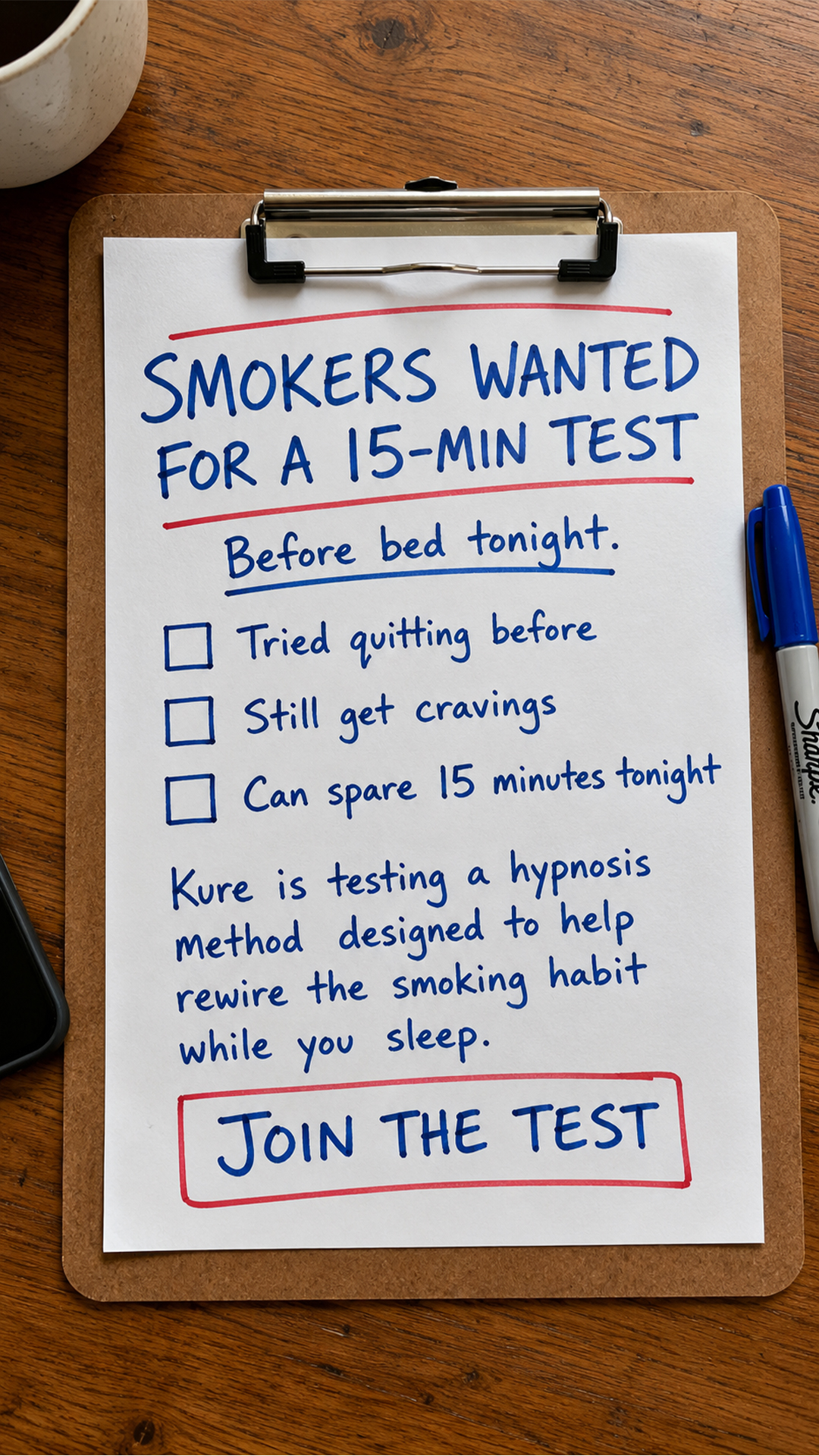 Hypnosis to Stop Smoking Facebook ad