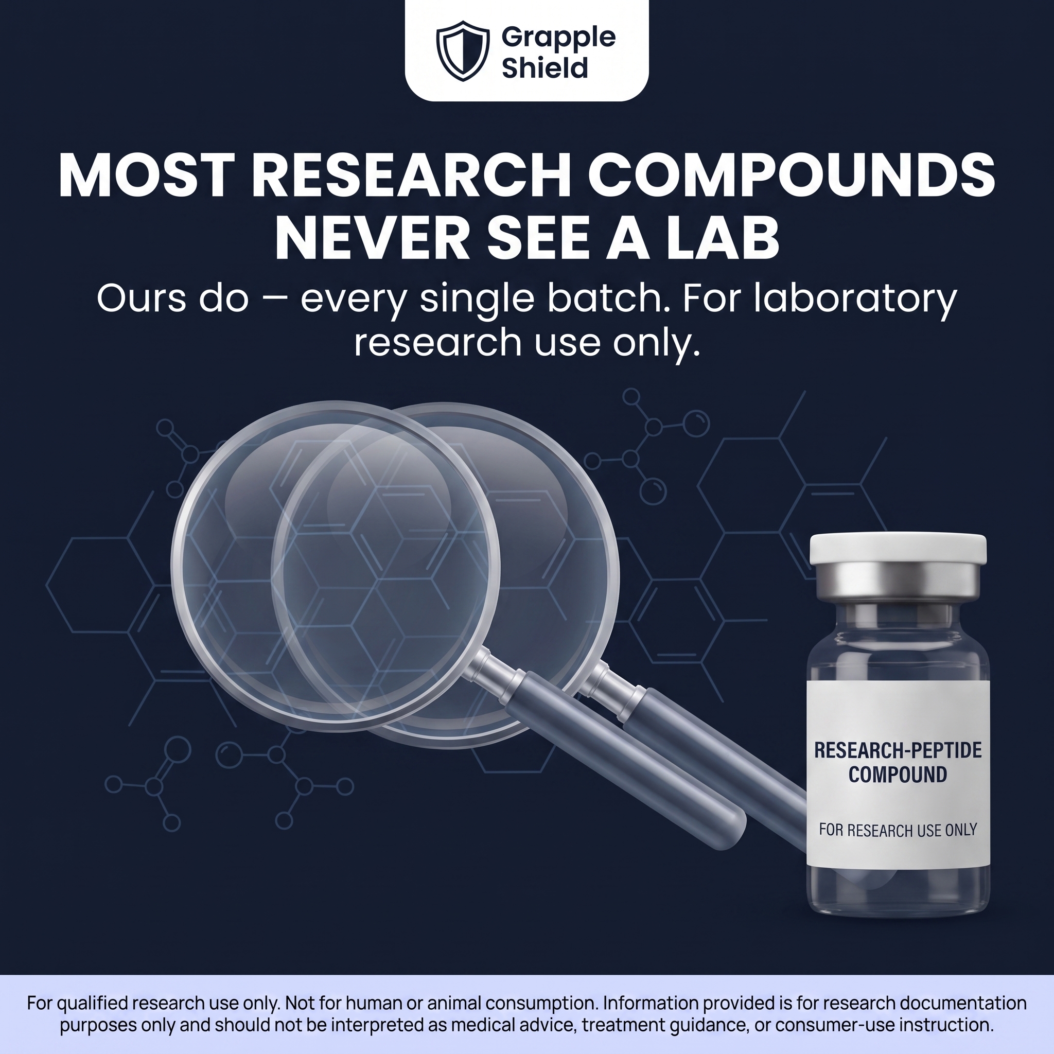 Athletic Recovery Facebook ad: MOST RESEARCH COMPOUNDS NEVER SEE A LAB