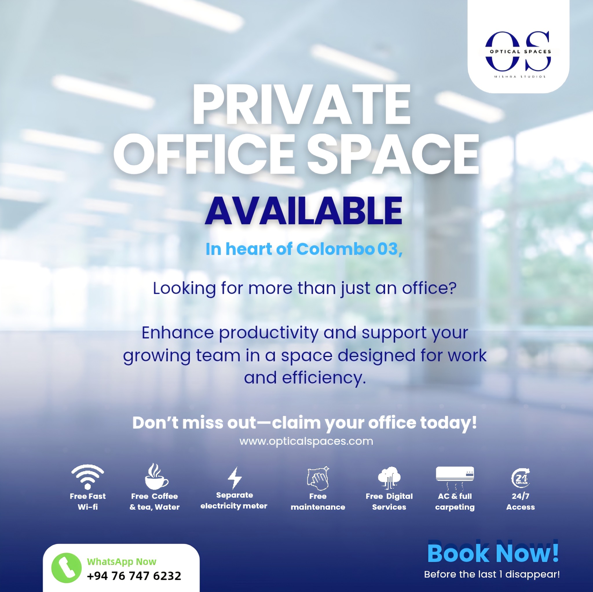 Optical Spaces Facebook ad: Chat with us