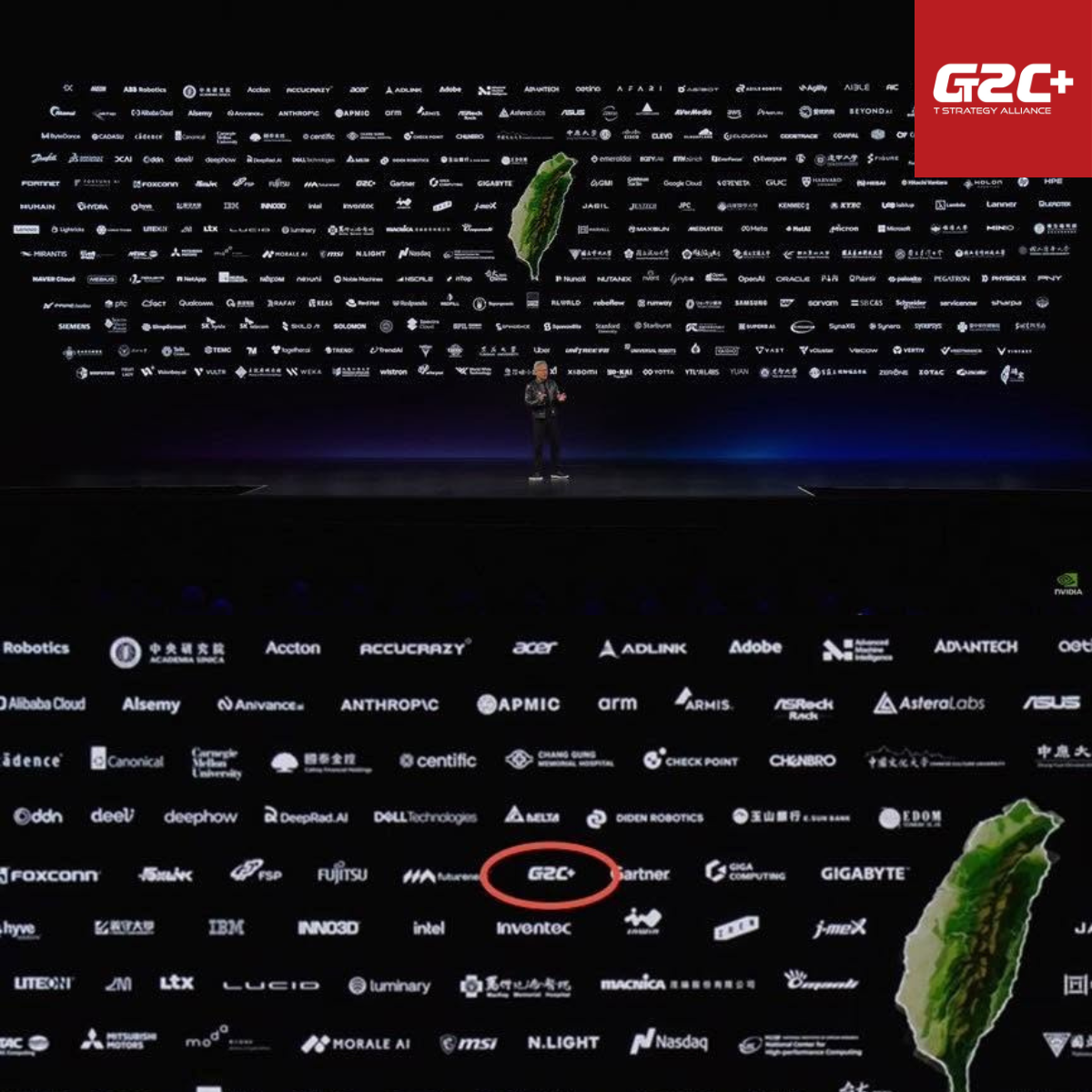 G2C +聯盟|合力共創,同行致遠 Facebook ad: 【 G2C+聯盟榮耀現身NVIDIA GTC Taipei 2026主題演講供應鏈背板 】