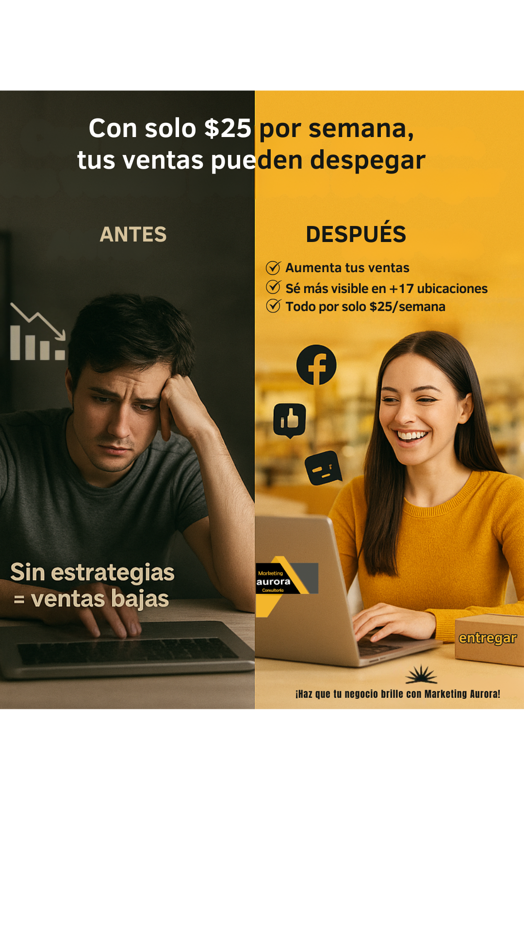 Consultoría Marketing Aurora Facebook ad from Dec 9, 2025