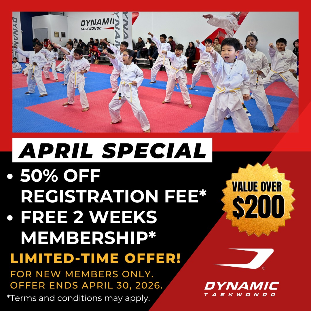 Master Seo's Dynamic TaeKwonDo Facebook ad: APRIL SPECIAL at Dynamic Taekwondo!