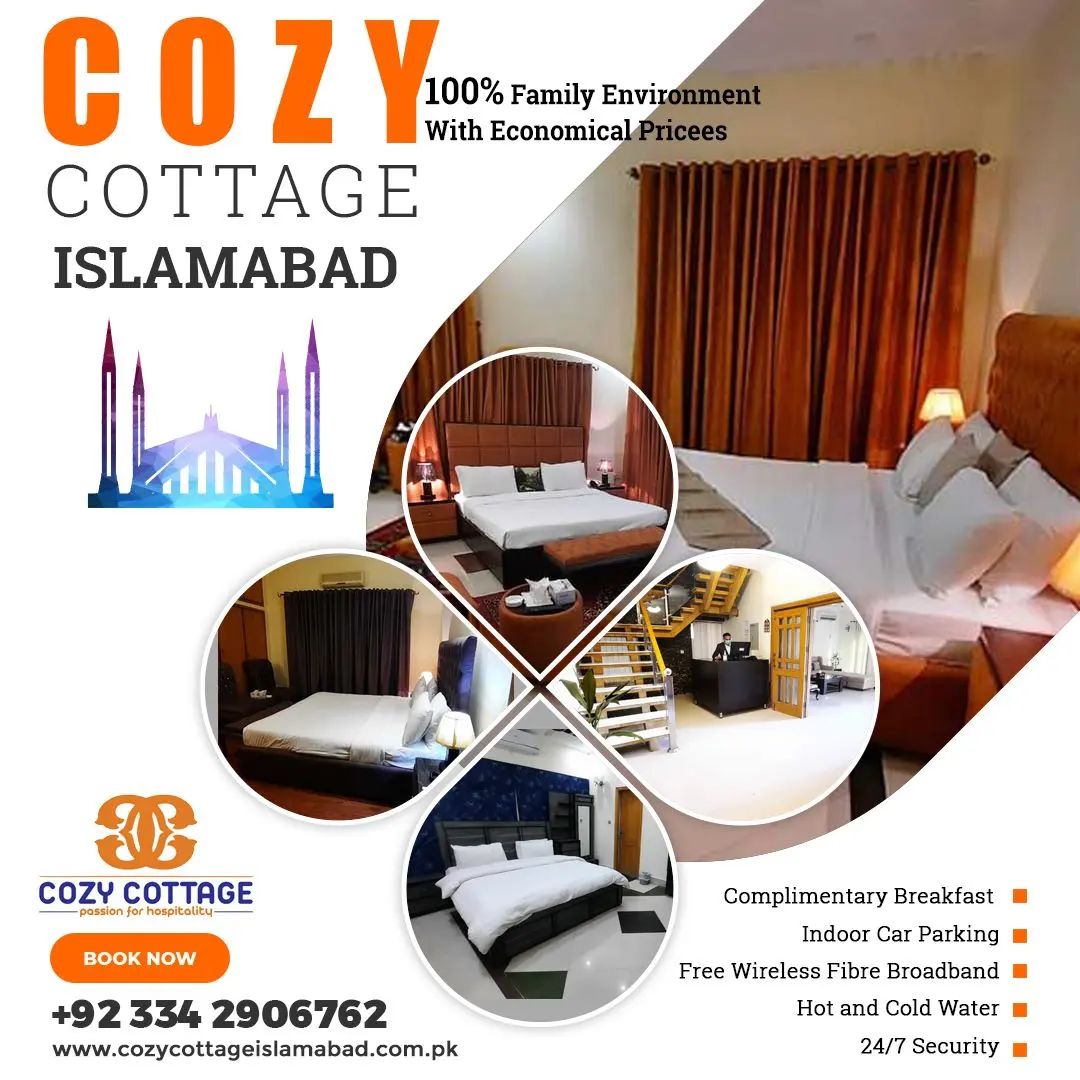 Cozy Cottage Islamabad Facebook ad: Book your upcoming stay in Islamabad with Cozy…