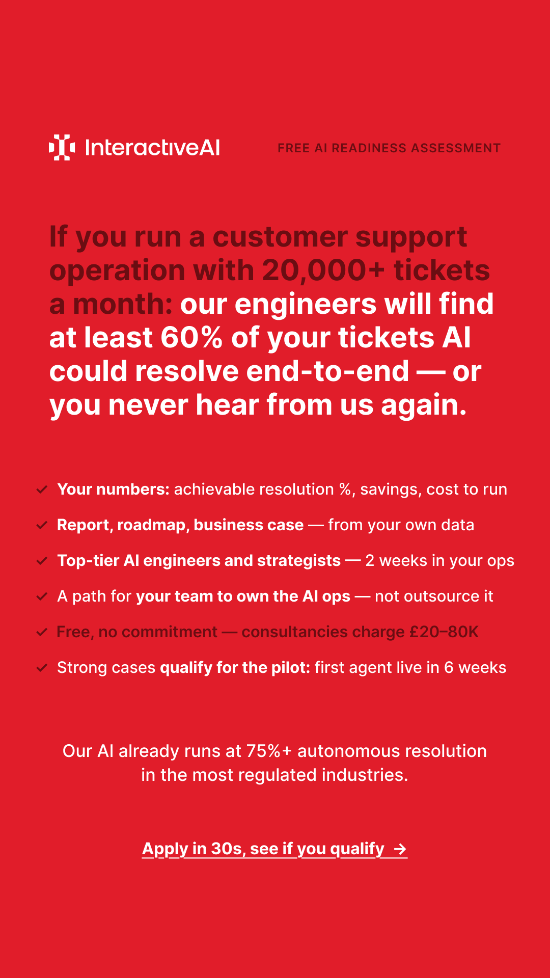 Interactiveai Facebook ad: Free 2-week AI readiness assessment