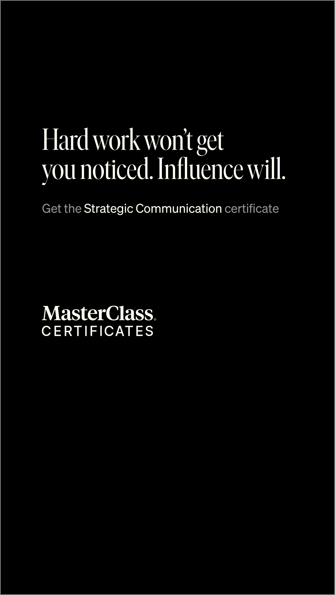 MasterClass Facebook ad
