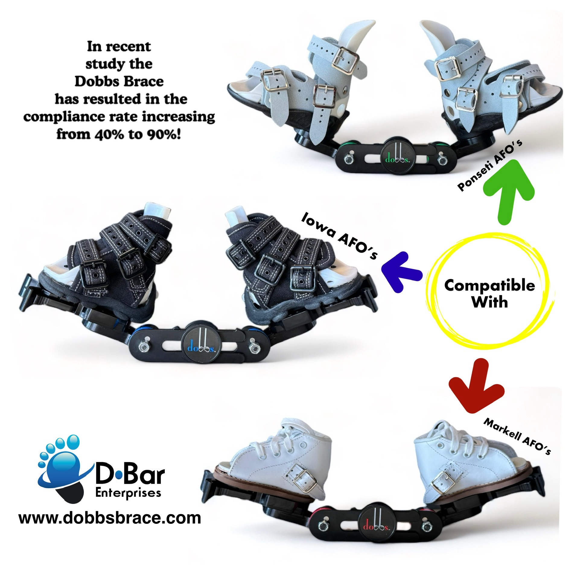 Dobbs Clubfoot Brace Facebook ad: Helping tiny feet take big steps!
