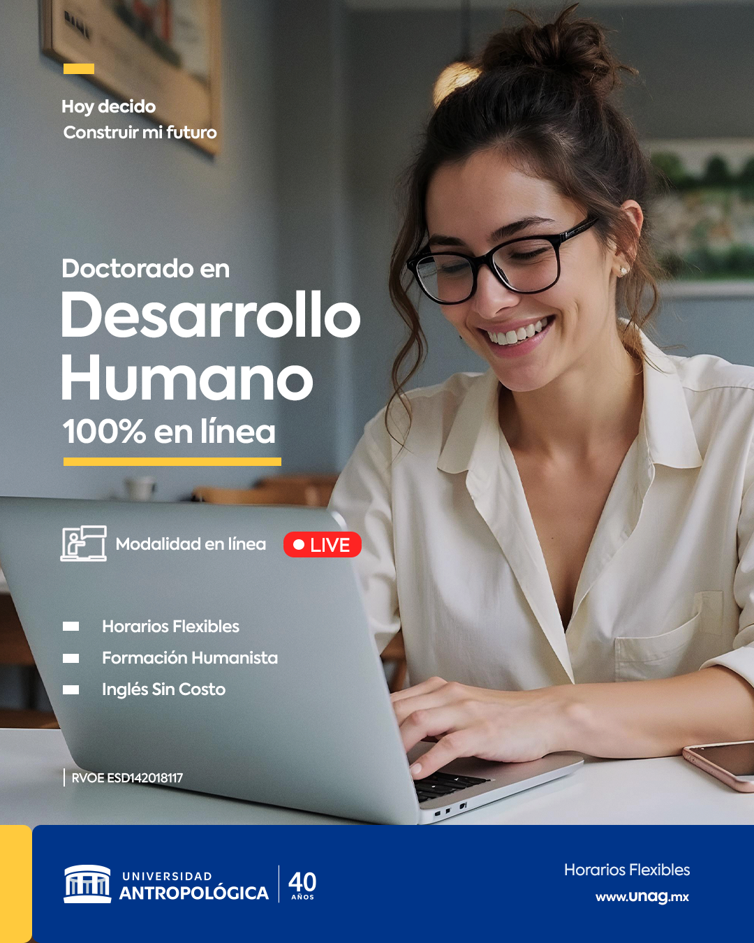 UNAG Universidad Antropológica de Guadalajara Facebook ad: ¡Escríbenos hoy mismo!