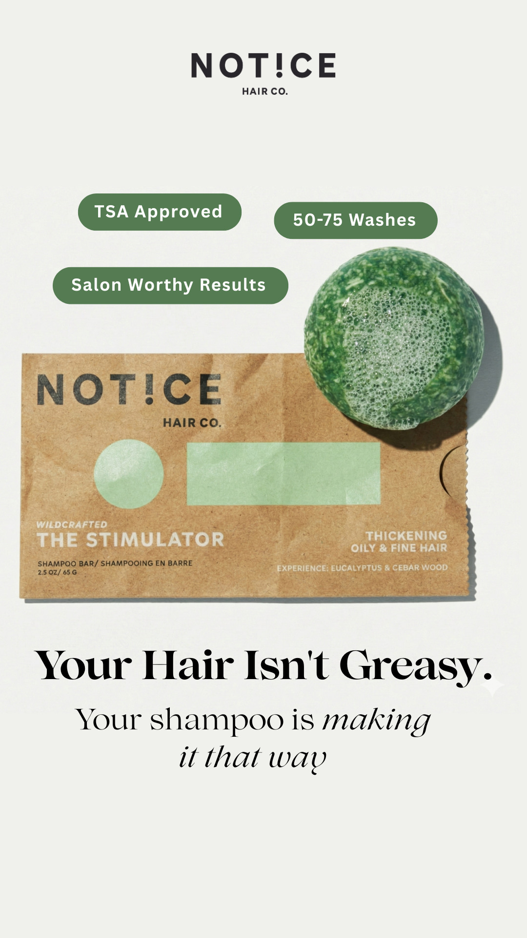 Notice Hair Co. Facebook ad
