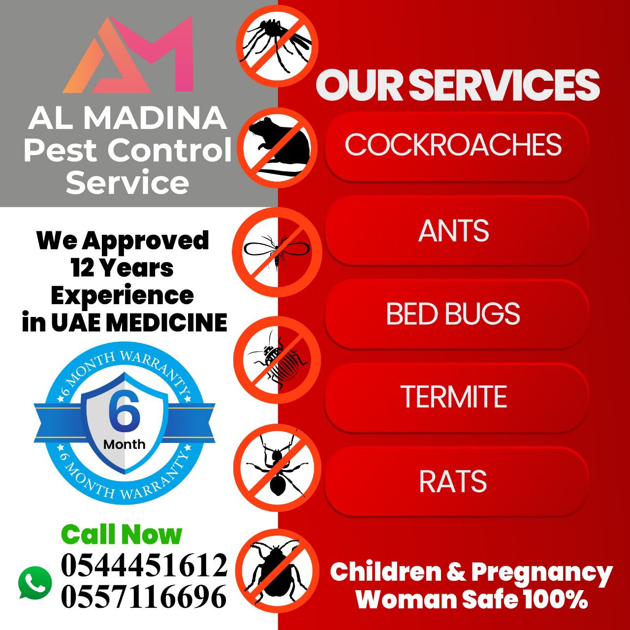 Al Madina Pest Control Service Facebook ad: SPECIAL WEEKEND PEST CONTROL OFFER